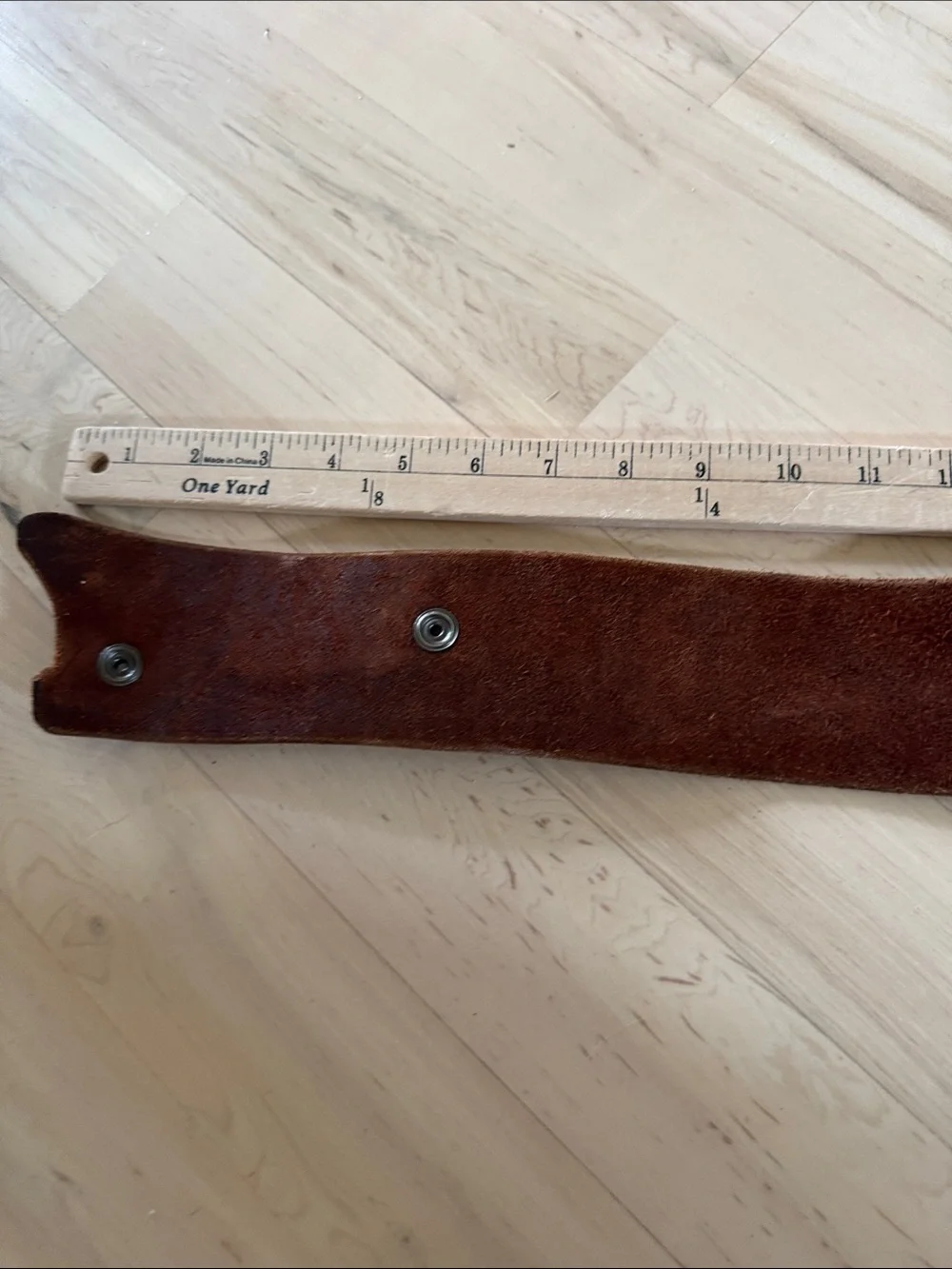 Distressed Brown Leather Asymmetrical Snap Belt-Boho-Festival